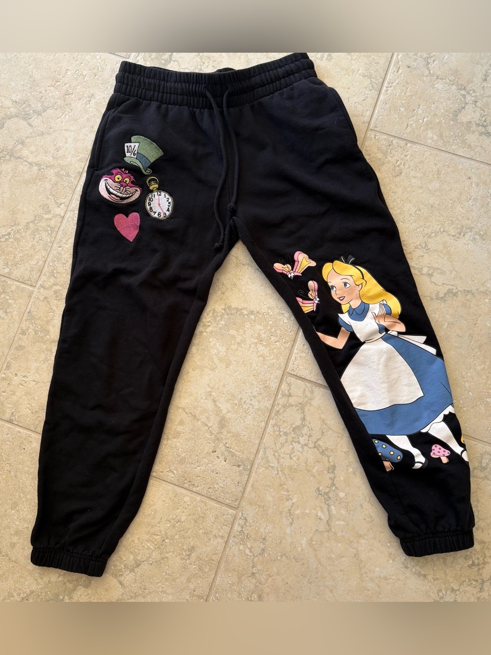 Disney Black Alice in Wonderland Girls' Jogger Pants